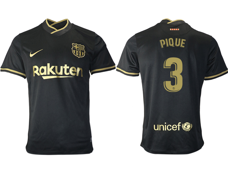 Men 2020-2021 club Barcelona away aaa version #3 black Soccer Jerseys